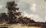 Jan van Goyen Cottages with Haystack by a Muddy Track. oil painting